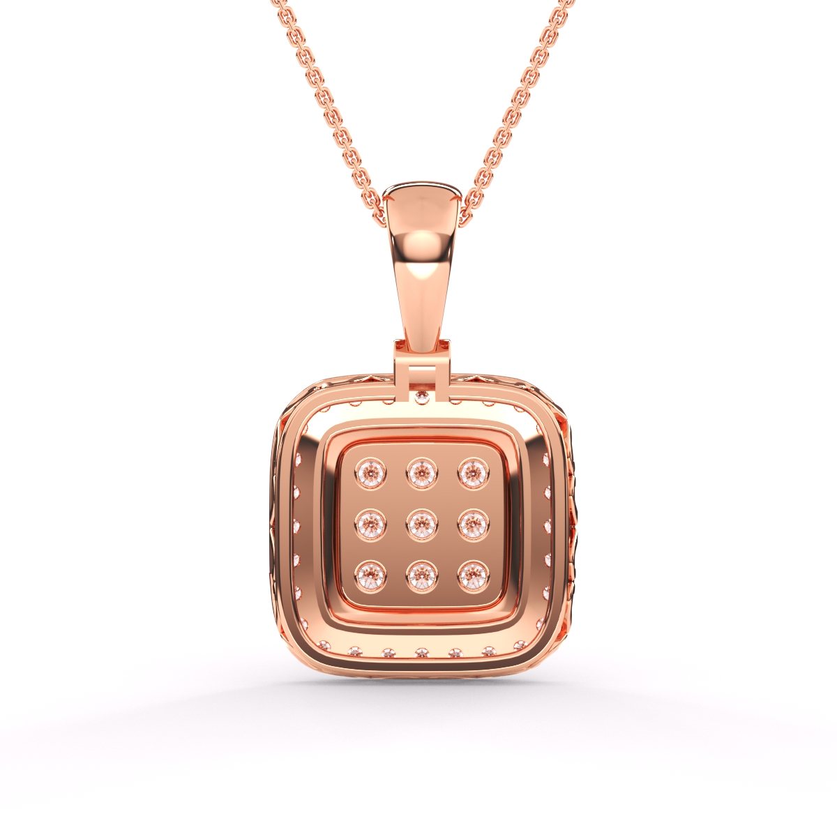 Diamond Cluster Cushion Shape Pendant